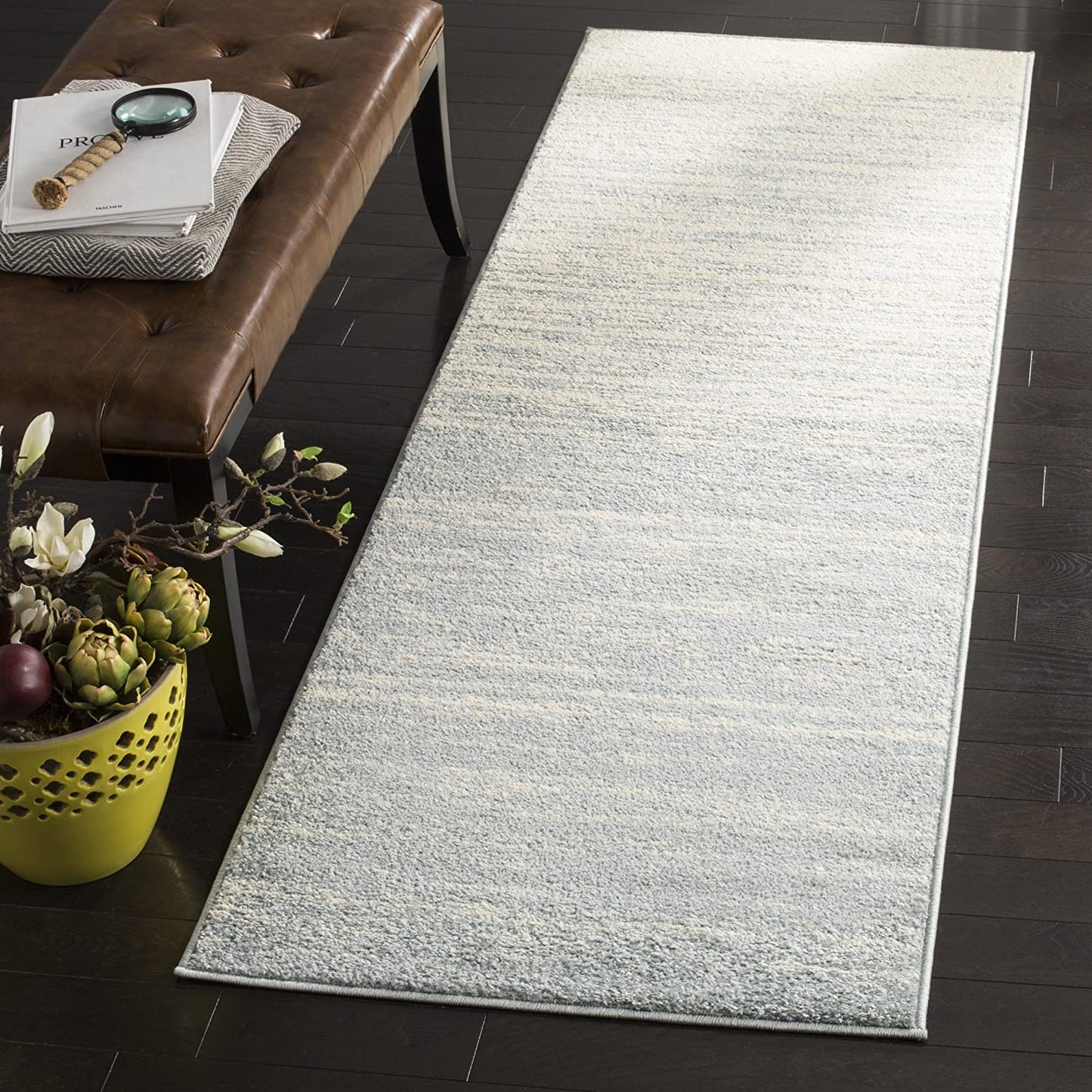 Ombre Slate Cream Soft Area Rug