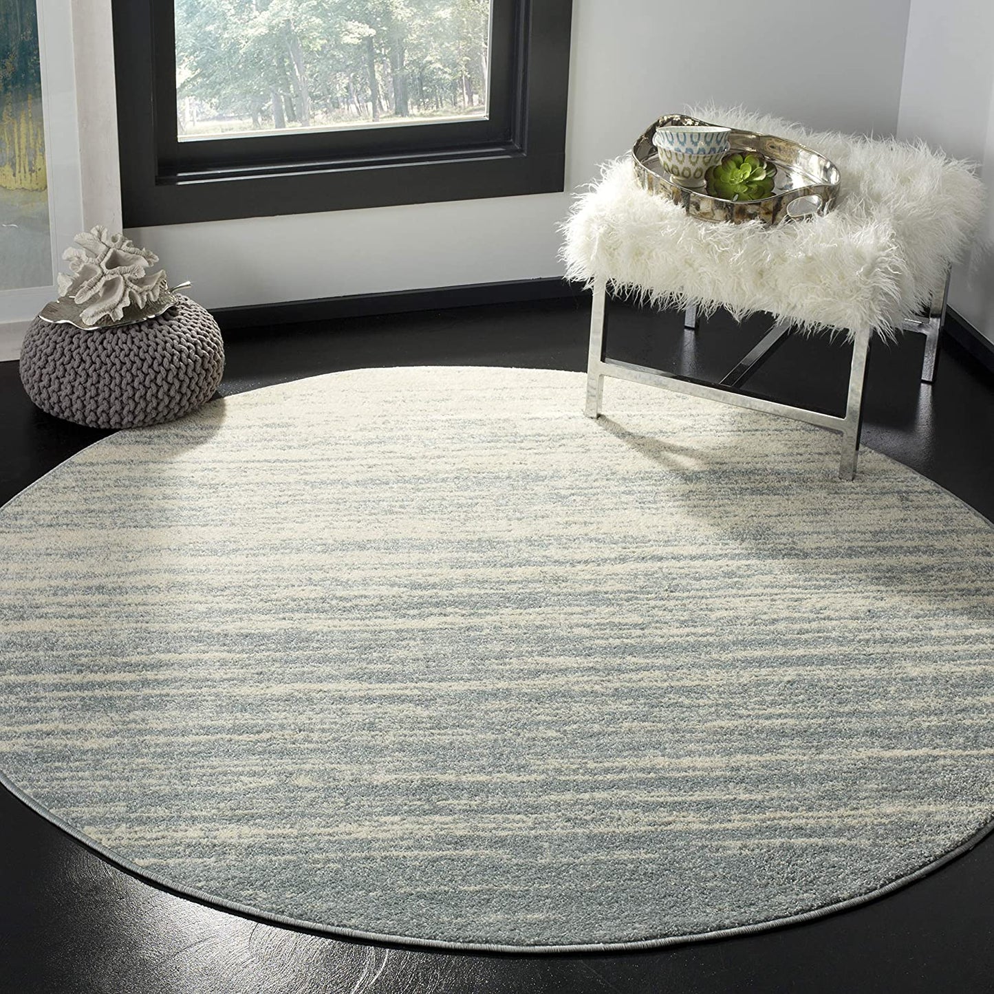 Ombre Slate Cream Soft Area Rug
