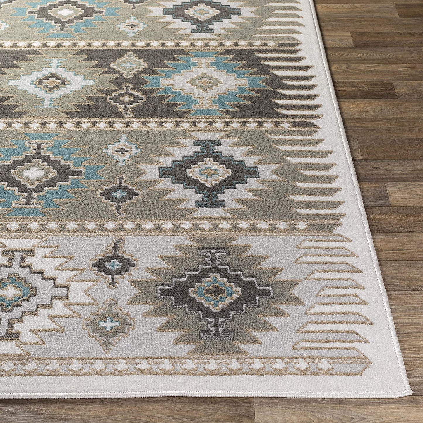 South Western Soft Area Rug Gray/Blue