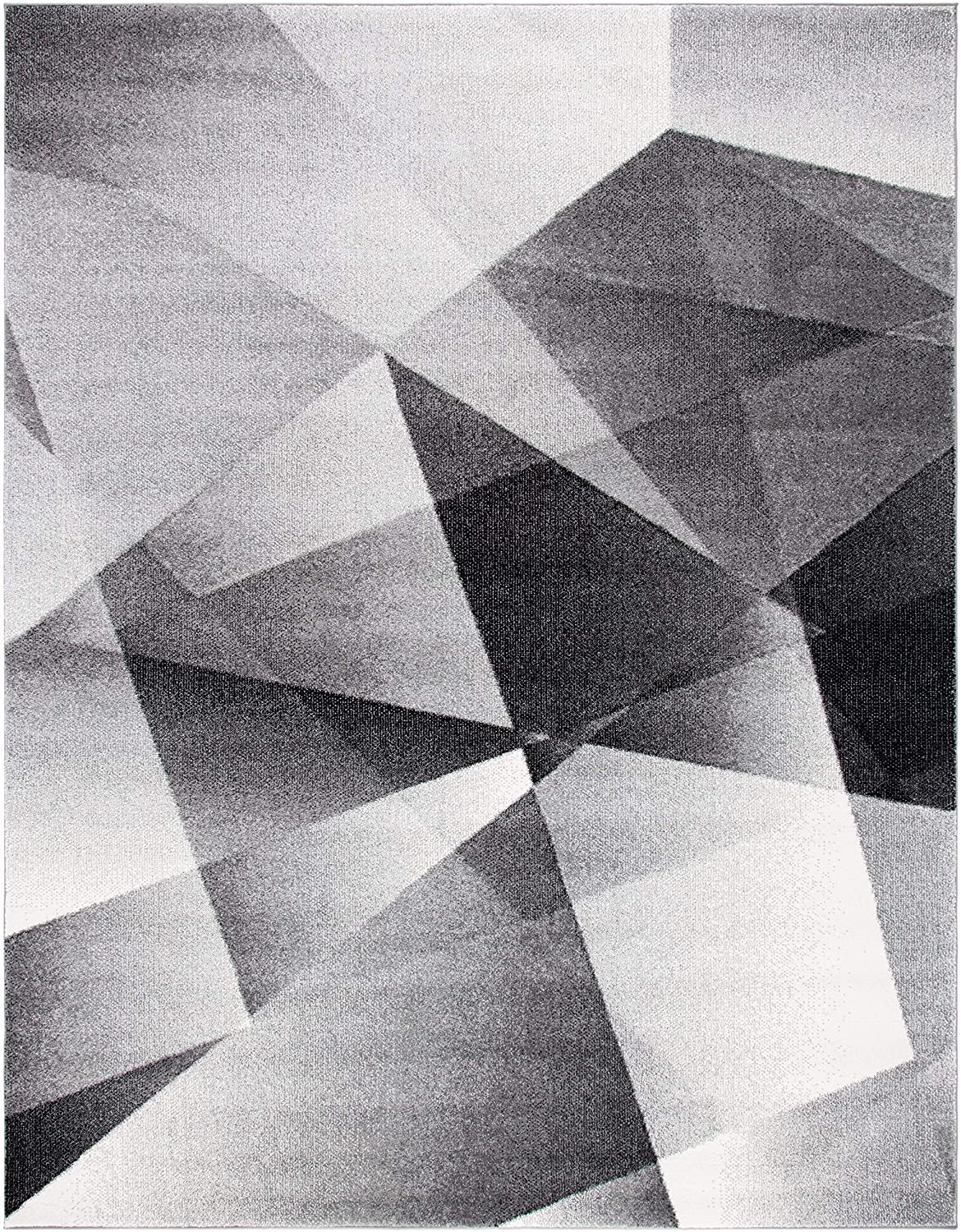 Porcello Collection Modern Abstract Soft Area Rug Light Grey / Charcoal