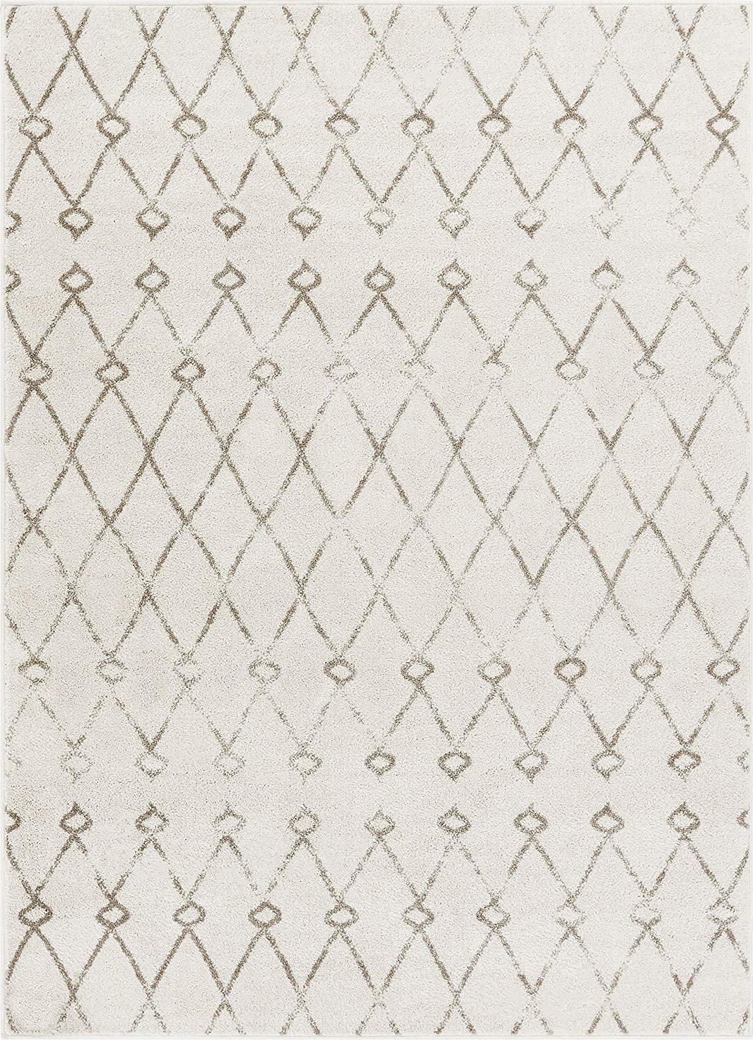 Trellis Ivory Distressed Lattice Area Rugs