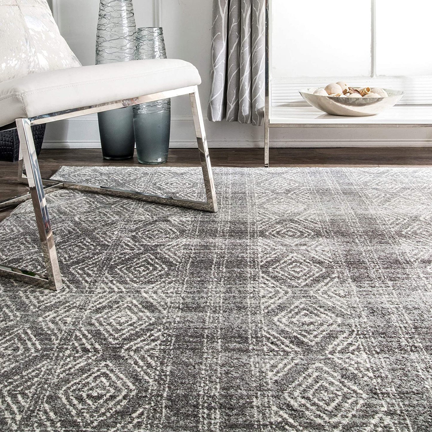 nuLOOM Sarina Diamonds Area Rug, 8' x 10', Dark Grey