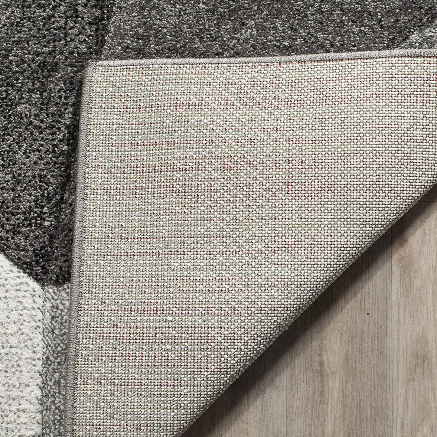 Porcello Collection Modern Abstract Soft Area Rug Light Grey / Charcoal