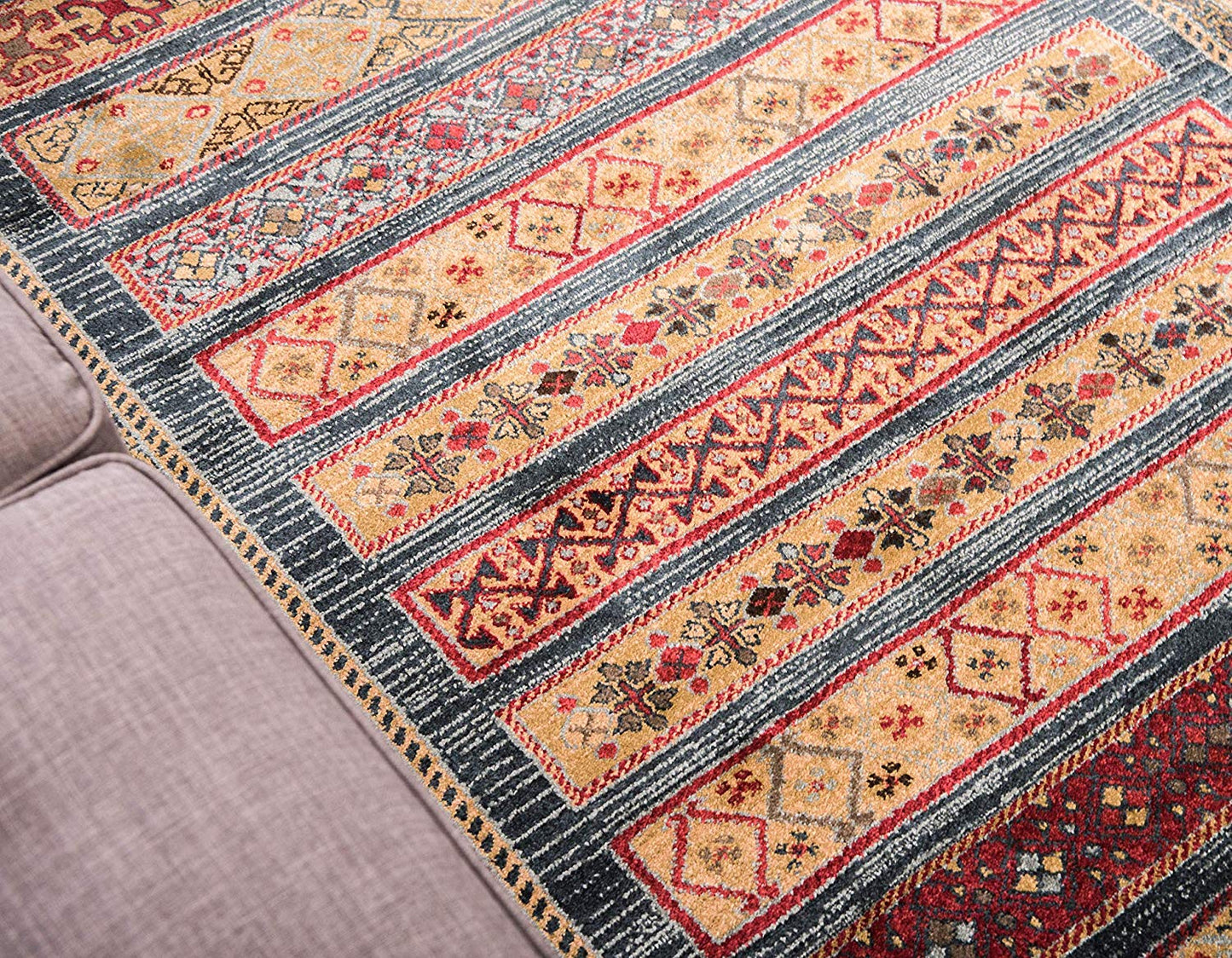 Tribal Pattern Blue Soft Area Rug