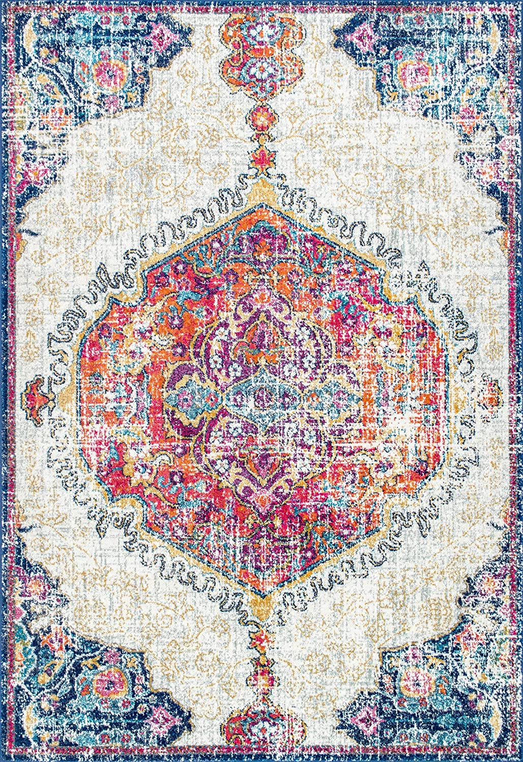 Vintage Medallion Floral Multi Soft Area Rug