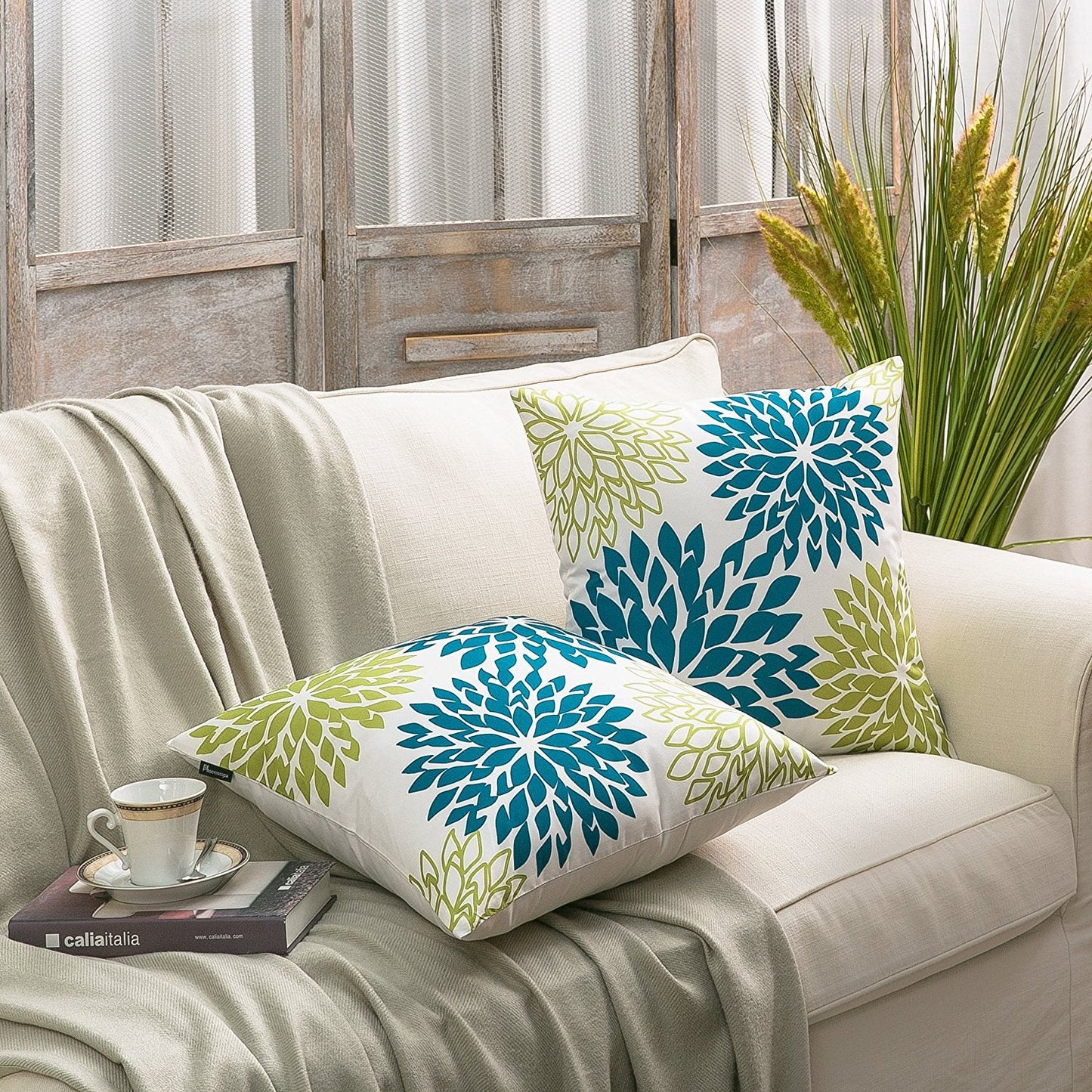 Decorative Dahlia Throw Pillow Cushion Cover