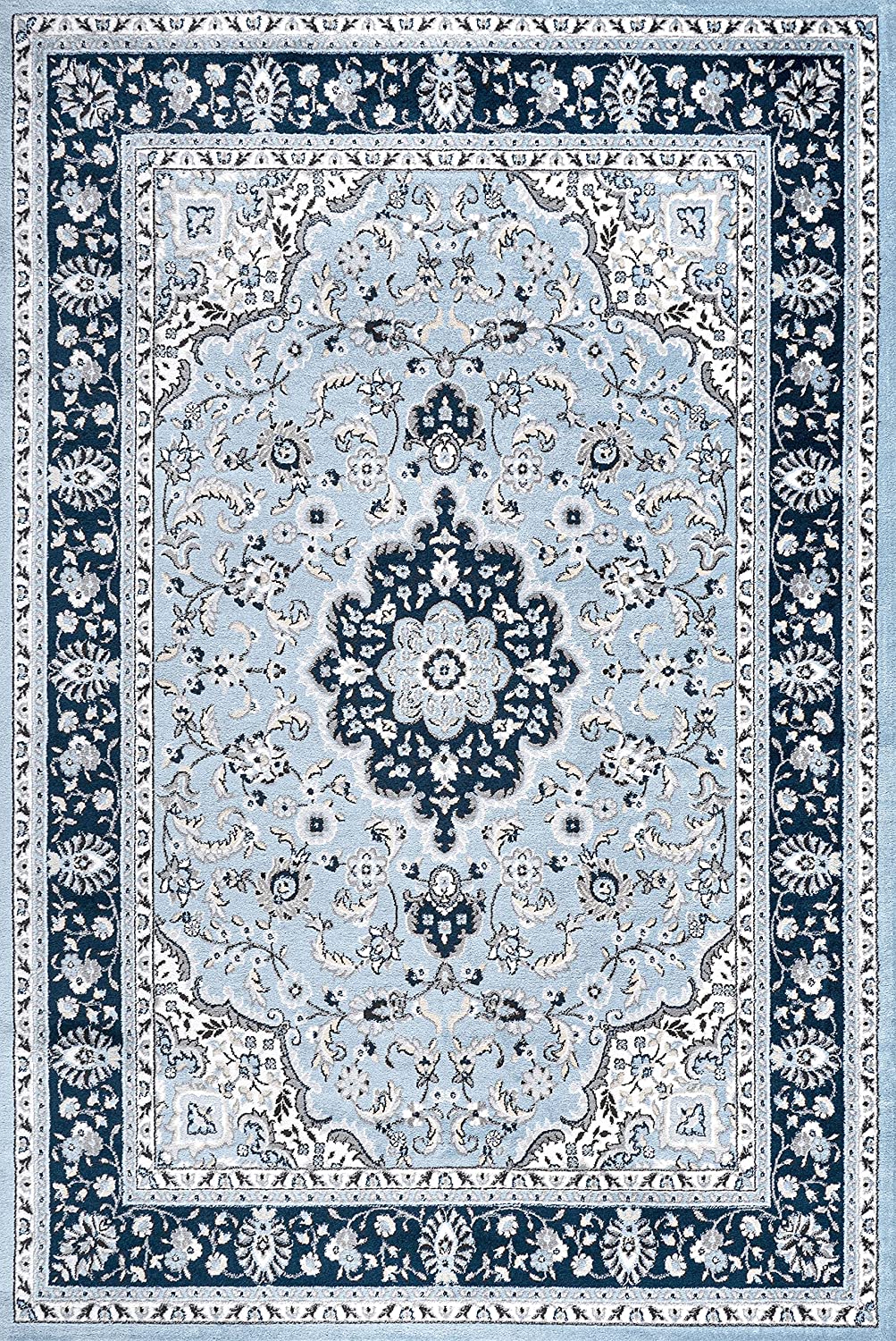 Palmette Modern Persian Floral Soft Area Rug  Blue/Navy