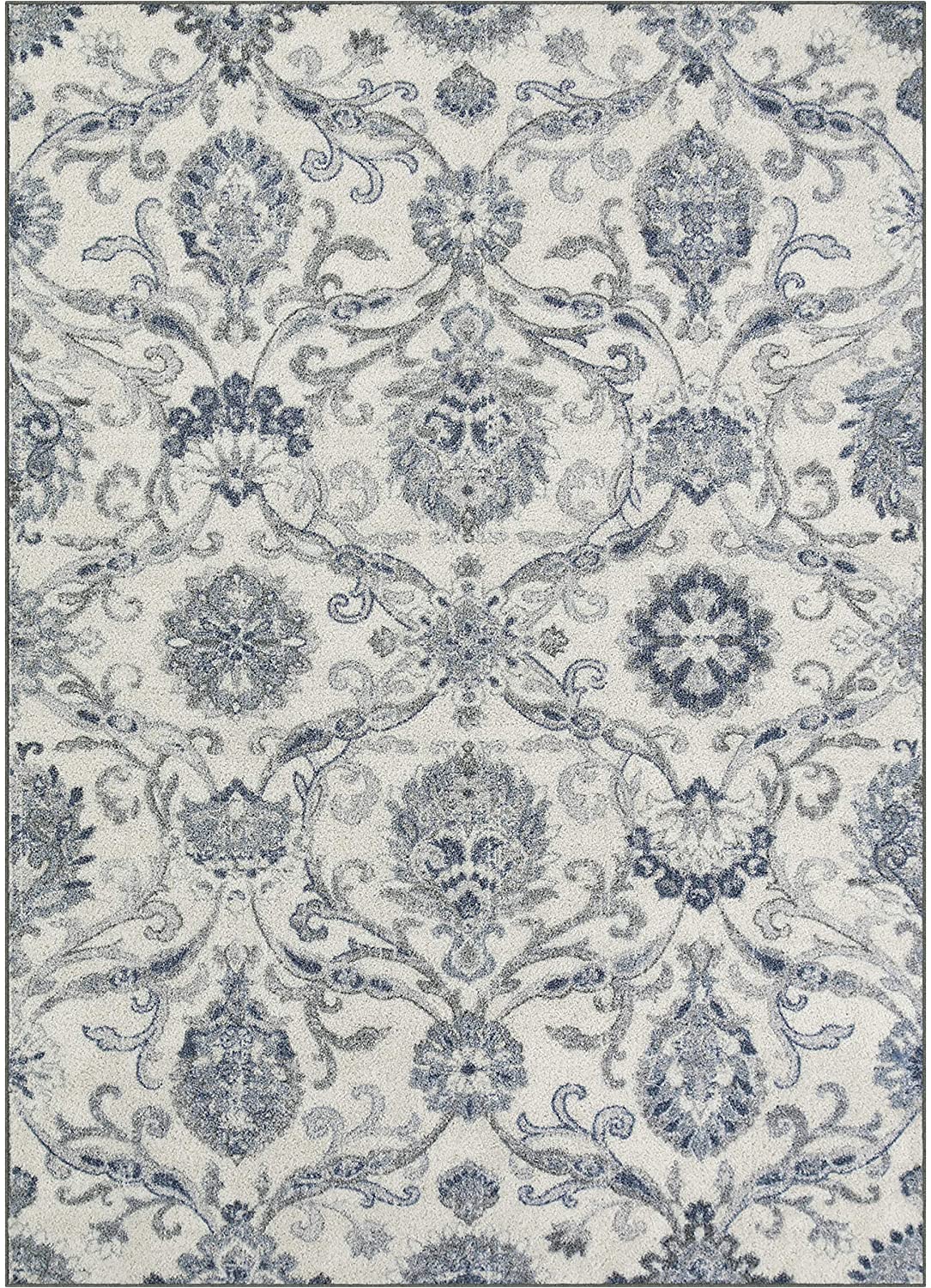 Maples Rugs Blooming Damask Area Rugs Grey/Blue