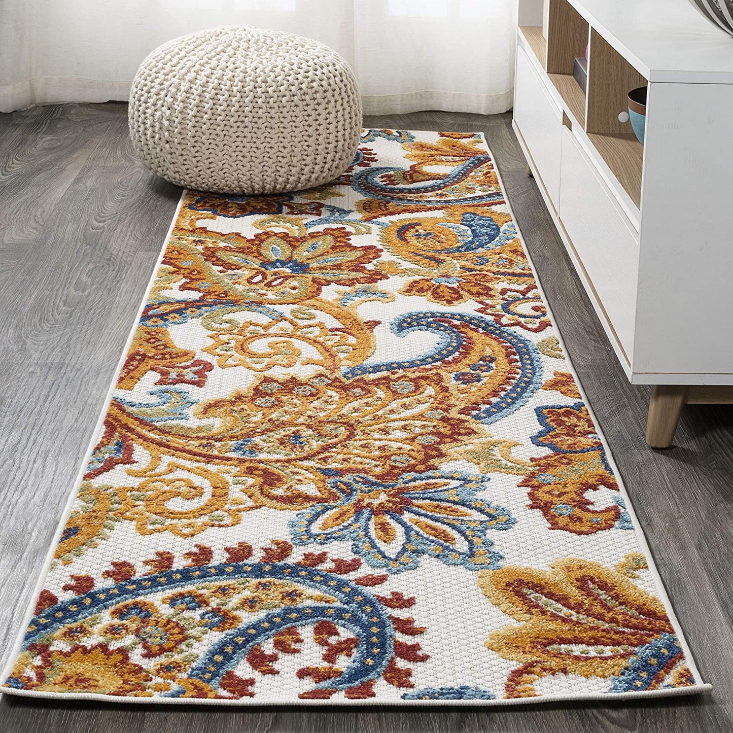 Gordes Paisley Indoor/Outdoor Orange/Multi Rug