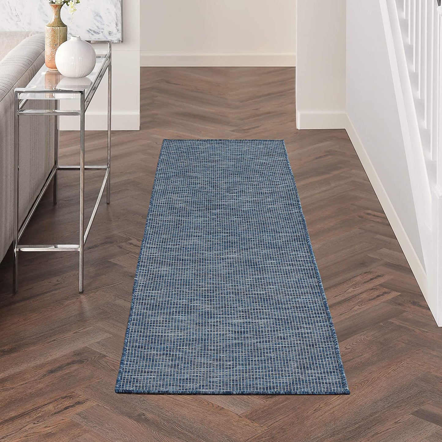 Positano Flat-Weave Indoor/Outdoor Navy Blue Area Rug