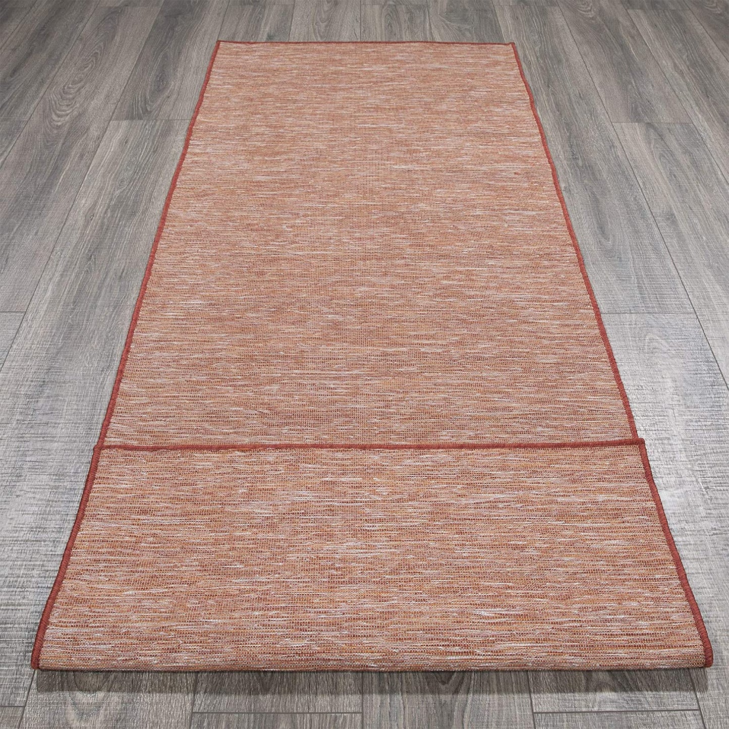 Sundance Collection Reversible Indoor & Outdoor Solid Design Runner Rug, Red/Orange