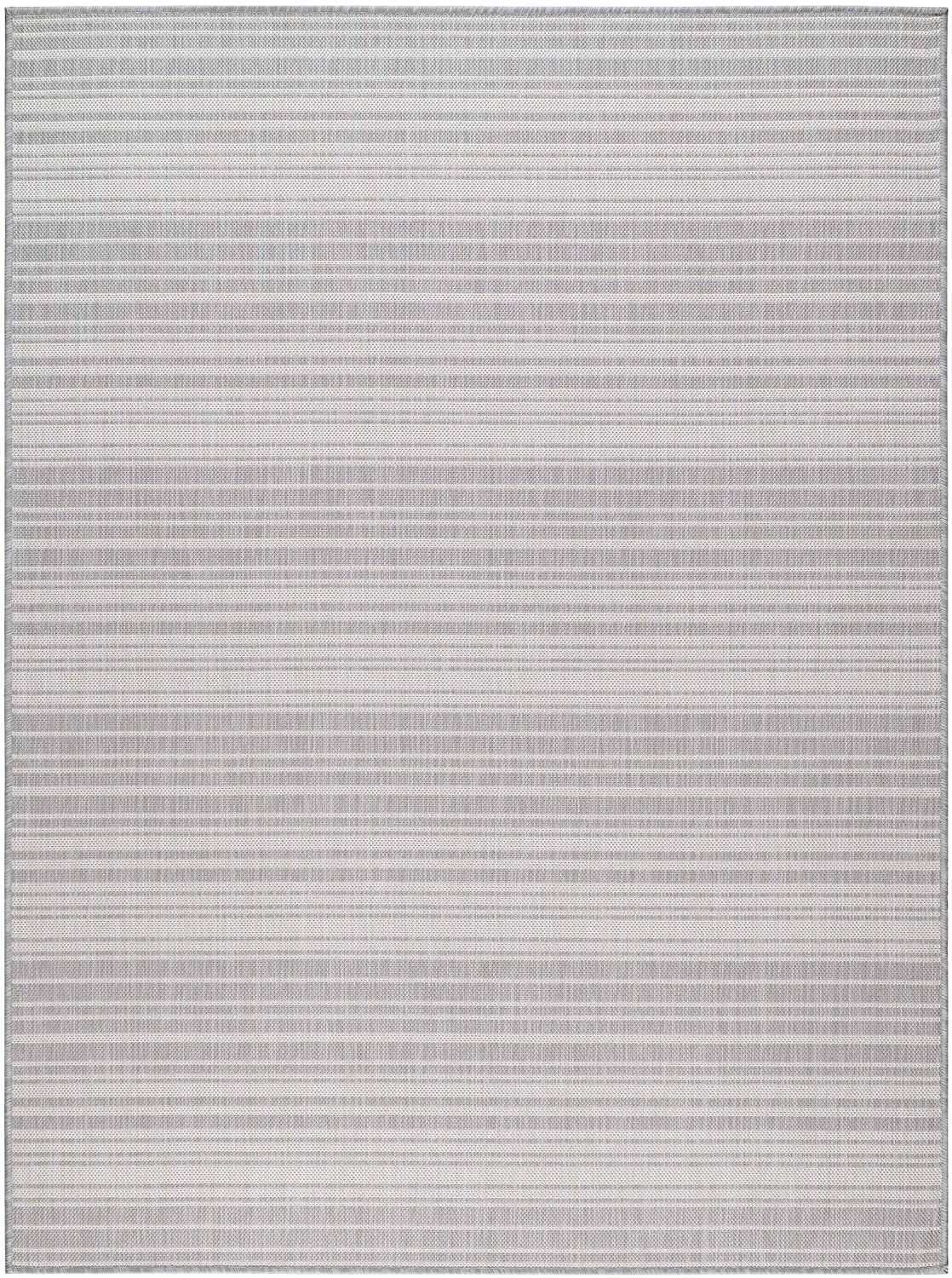 Modern Area Rugs for Indoor Outdoor Stripes Grey / White