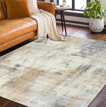 Non-Shed - Eco-Friendly, Machine Washable Rug - Stain Resistant, Made from Premium Recycled Fibers - Abstract Contemporary - Blue, 2'6" x 6'