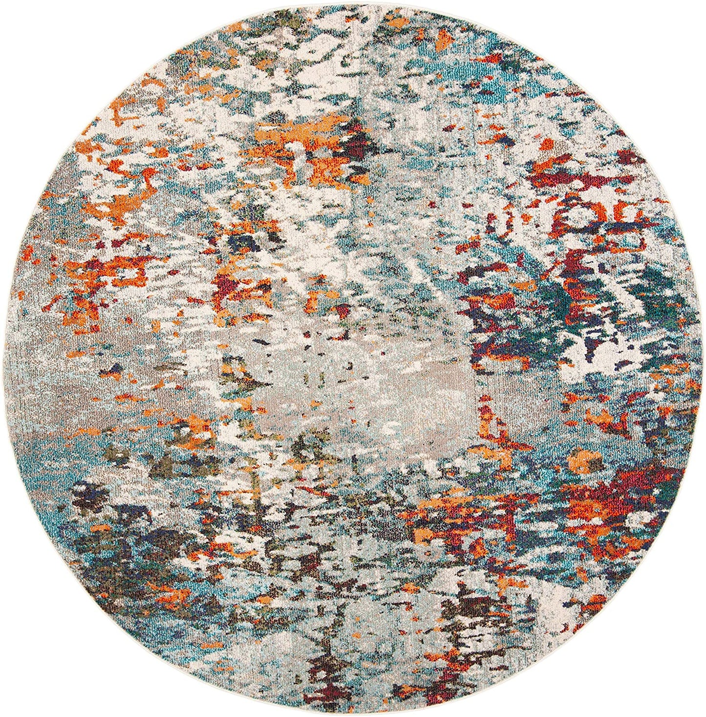 Modern Abstract Soft Area Rug, Grey / Blue