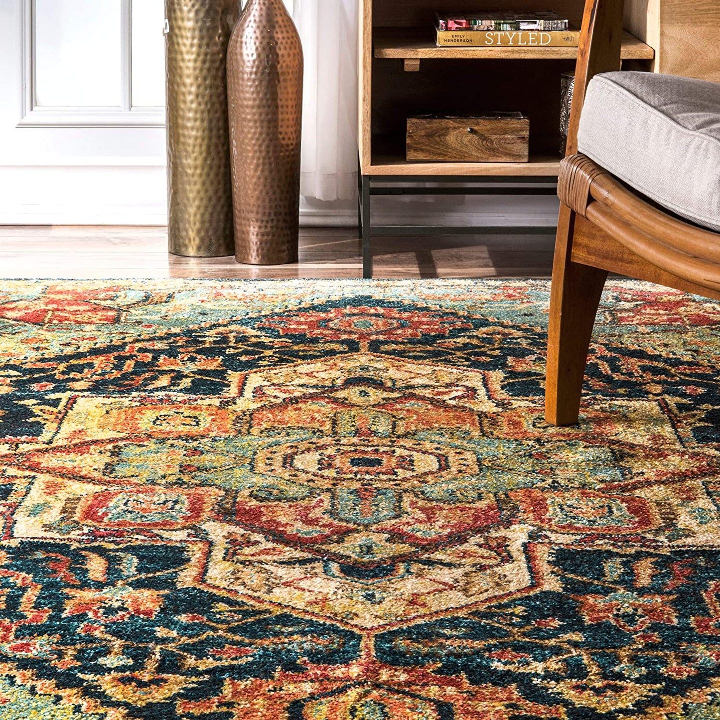 Tabetha Tribal Medallion Area Rug, Green