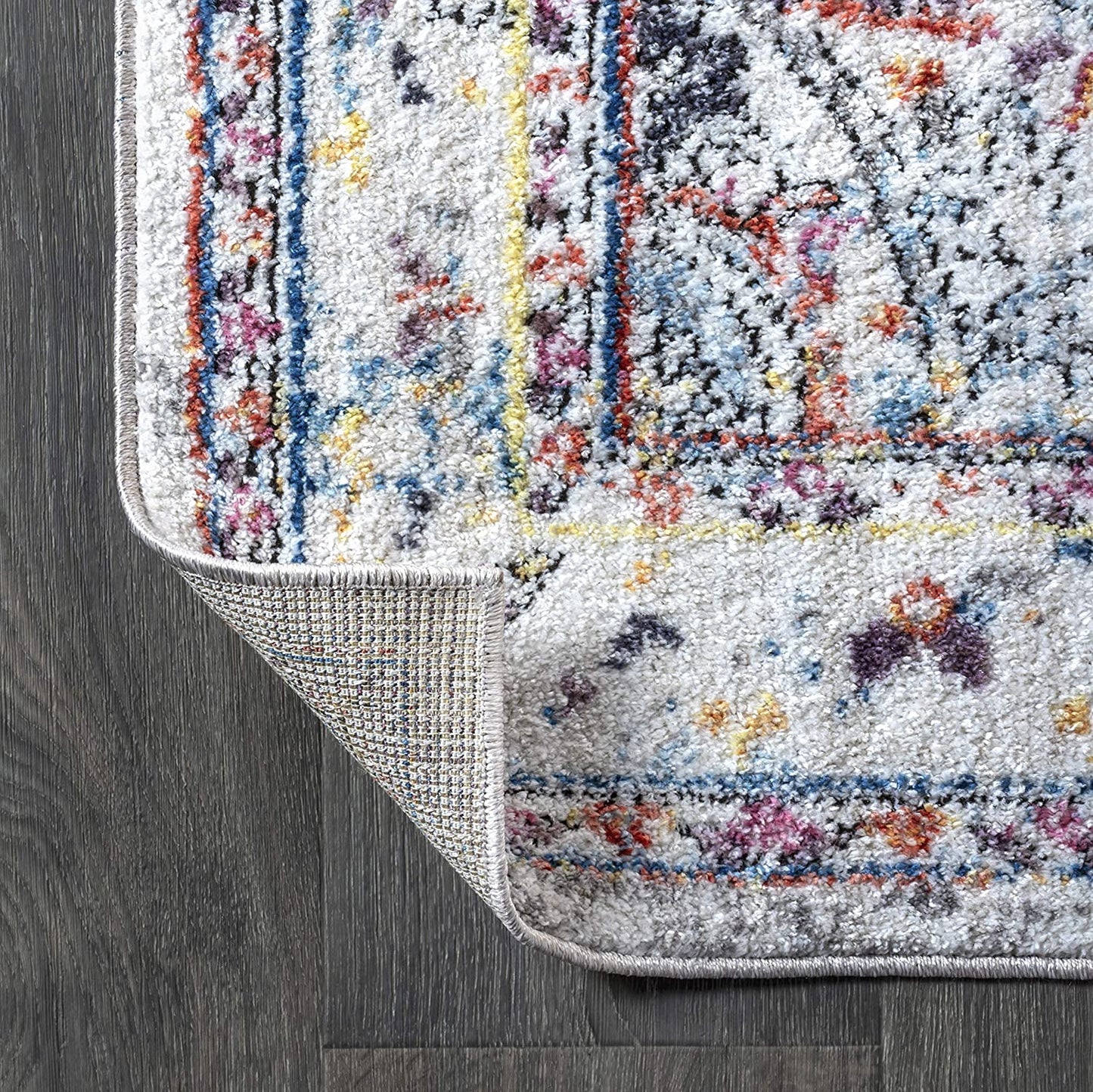 Maras Vintage Medallion Gray/Red/Turquoise Soft Area Rug