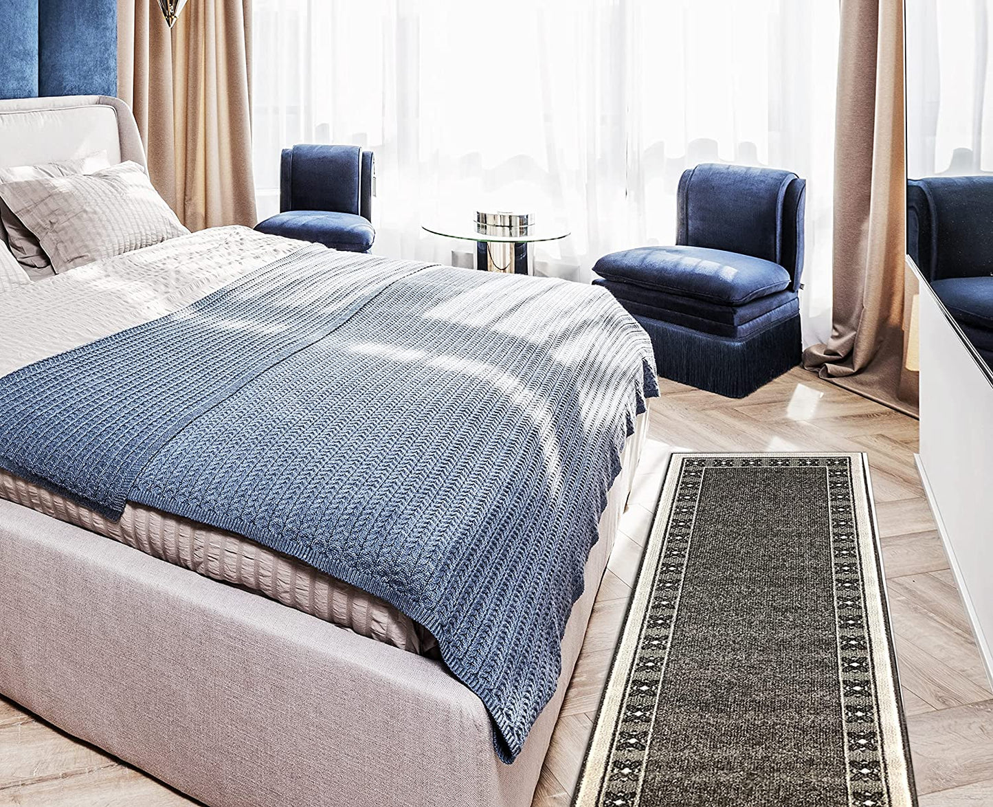 Non Slip Rubber Back Kitchen Rug Anti Slip Stair Treads (Emy-BGE, Runner (20"x59"))