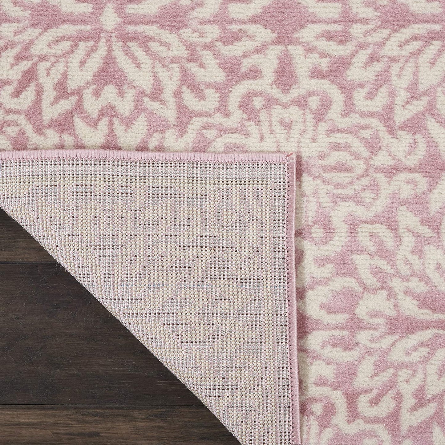 Transitional Floral Ivory/Pink Area Rug
