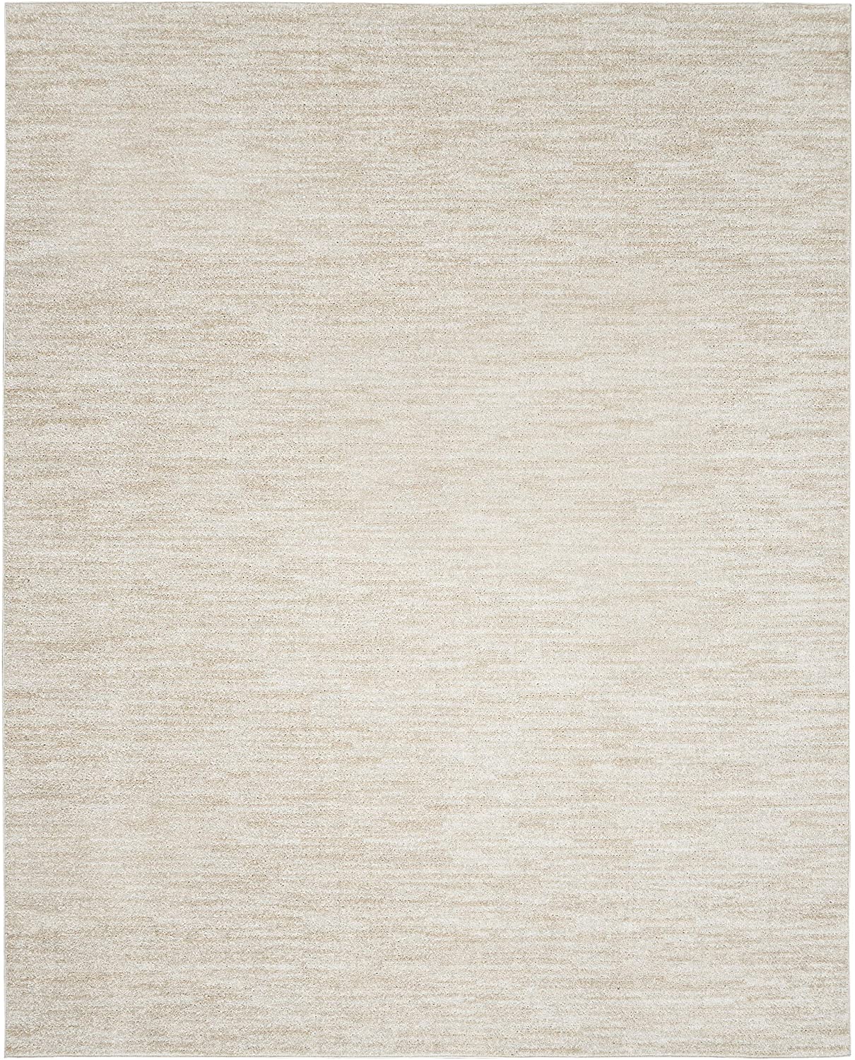 Solid Contemporary Ivory Beige Indoor/Outdoor Area Rug
