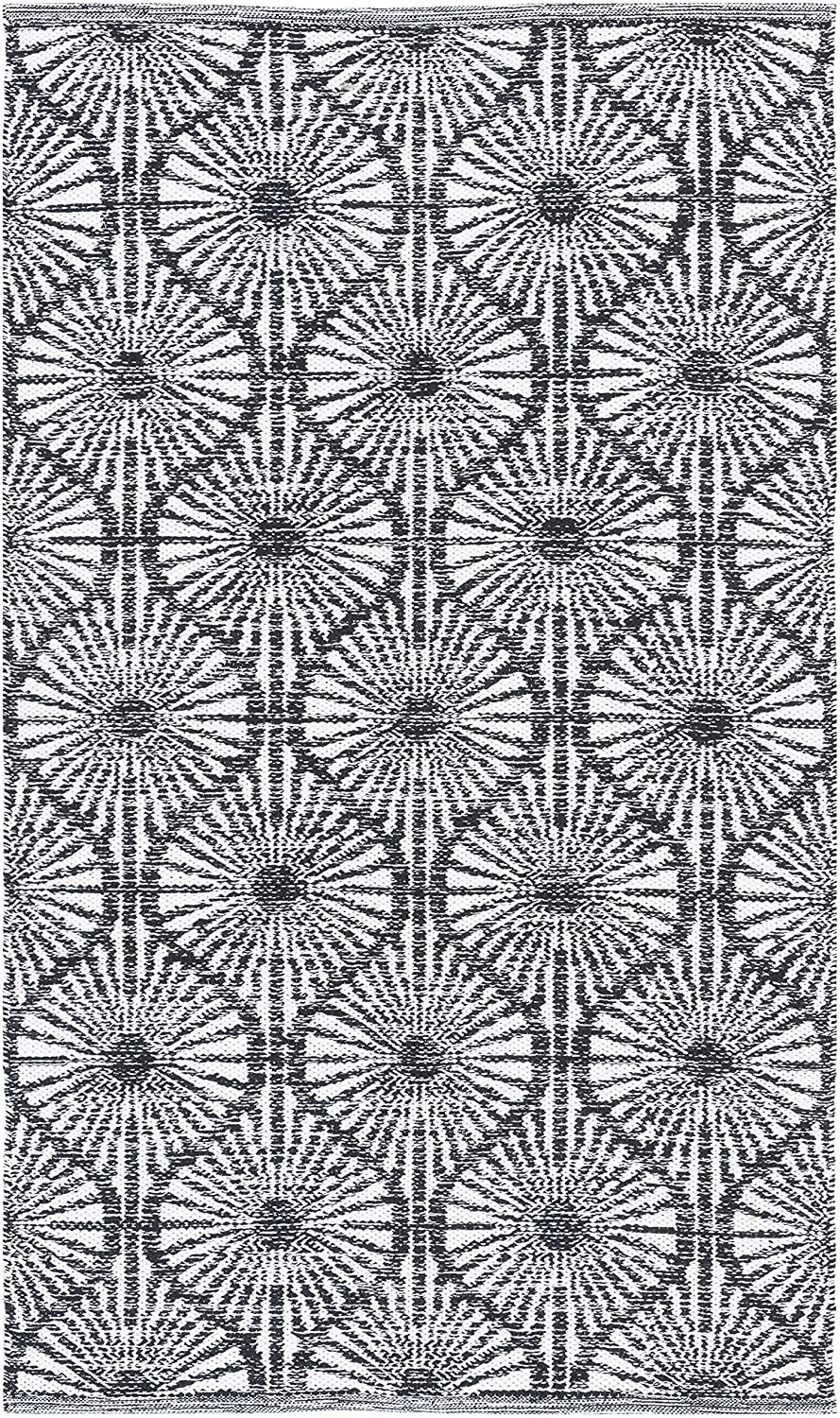 Montauk Collection MTK606H Handmade Cotton Area Rug Aqua / Ivory