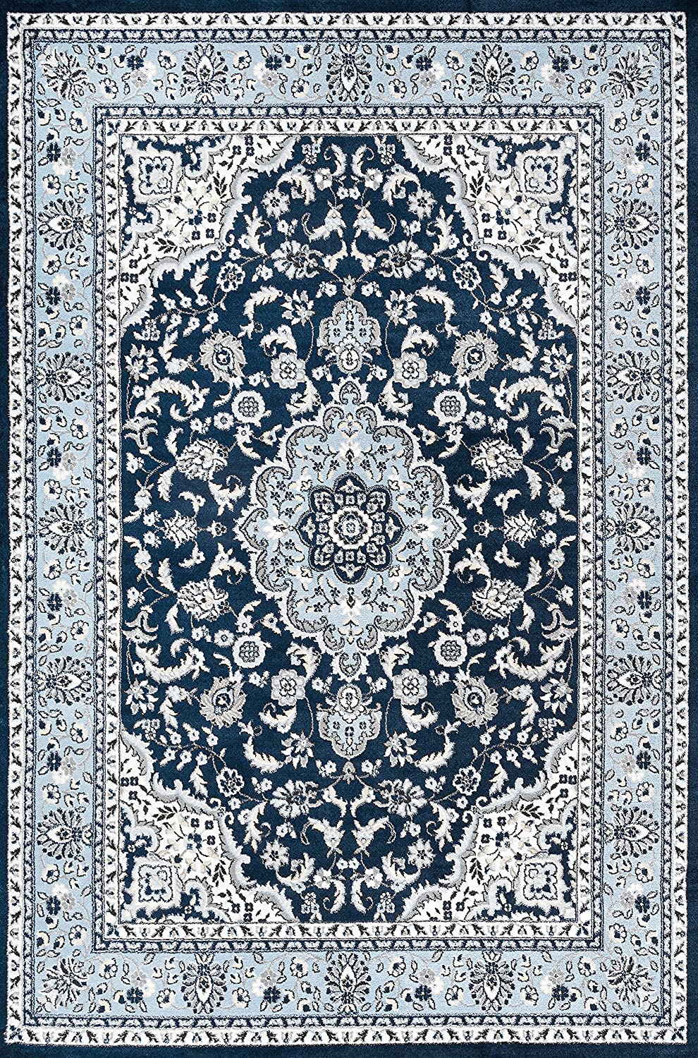 Palmette Modern Persian Floral Soft Area Rug  Blue/Navy