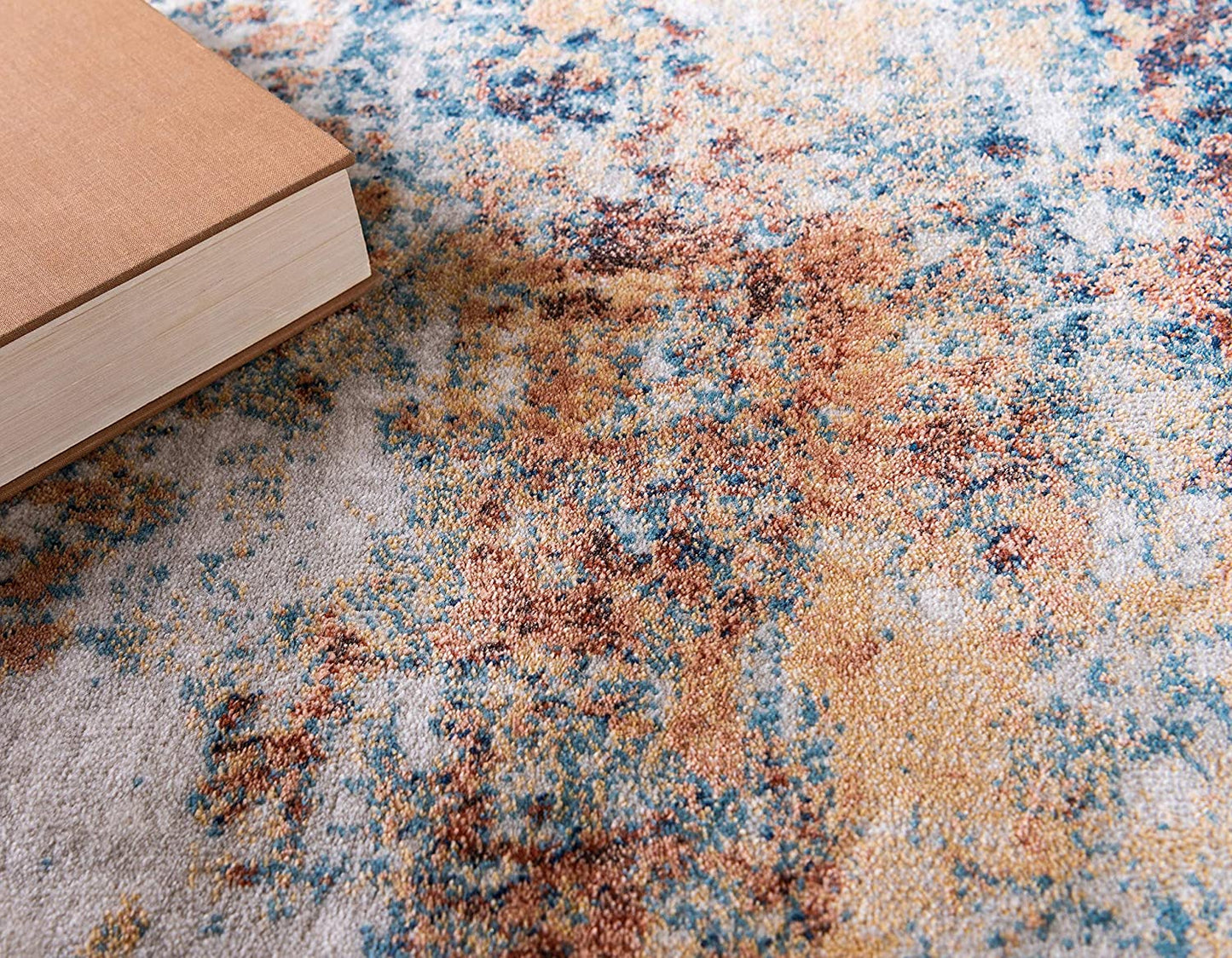 Mystic Collection Abstract Rustic Vintage Brick Red Runner Rug