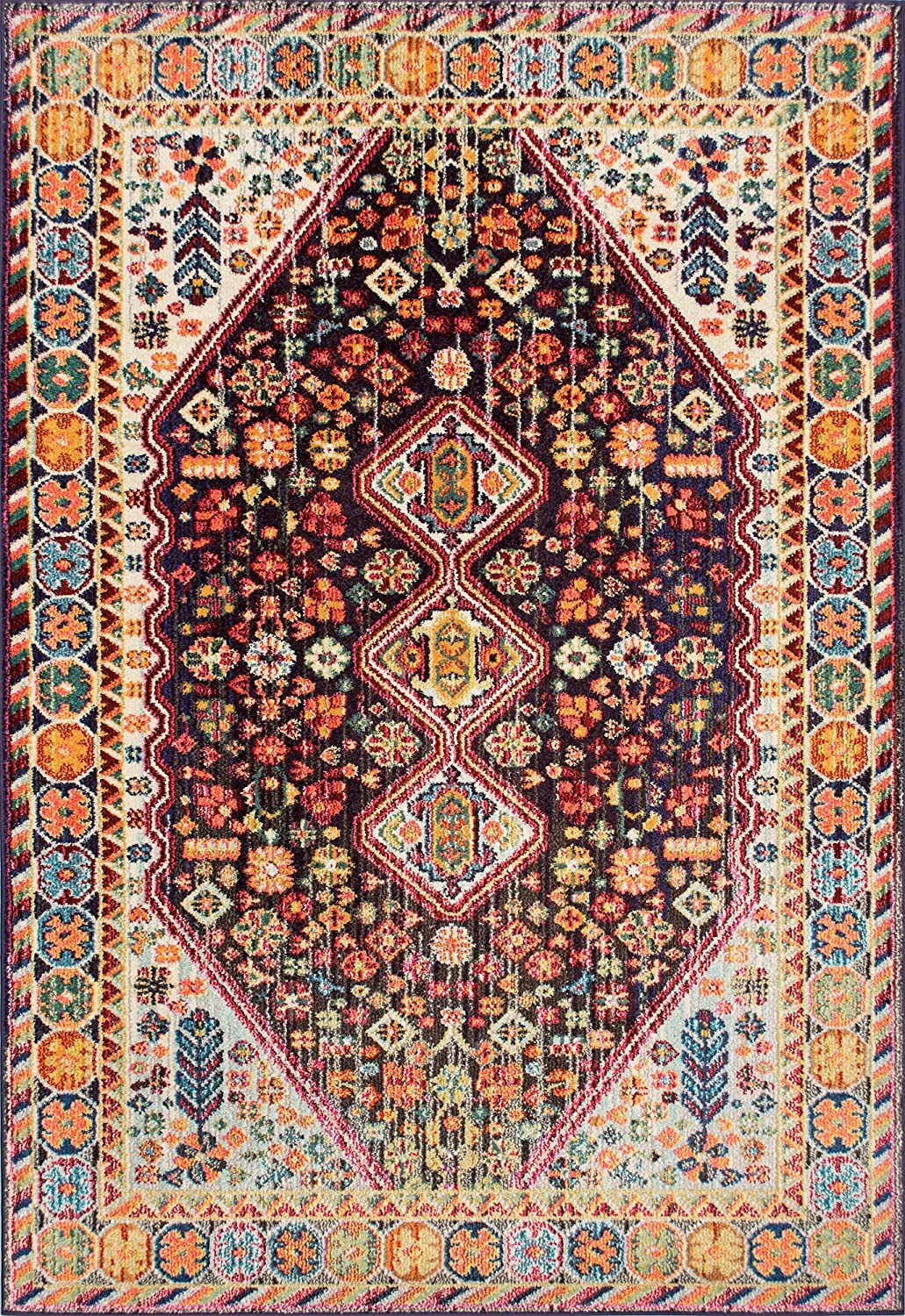 nuLOOM Meadow Vintage Vibrant Black