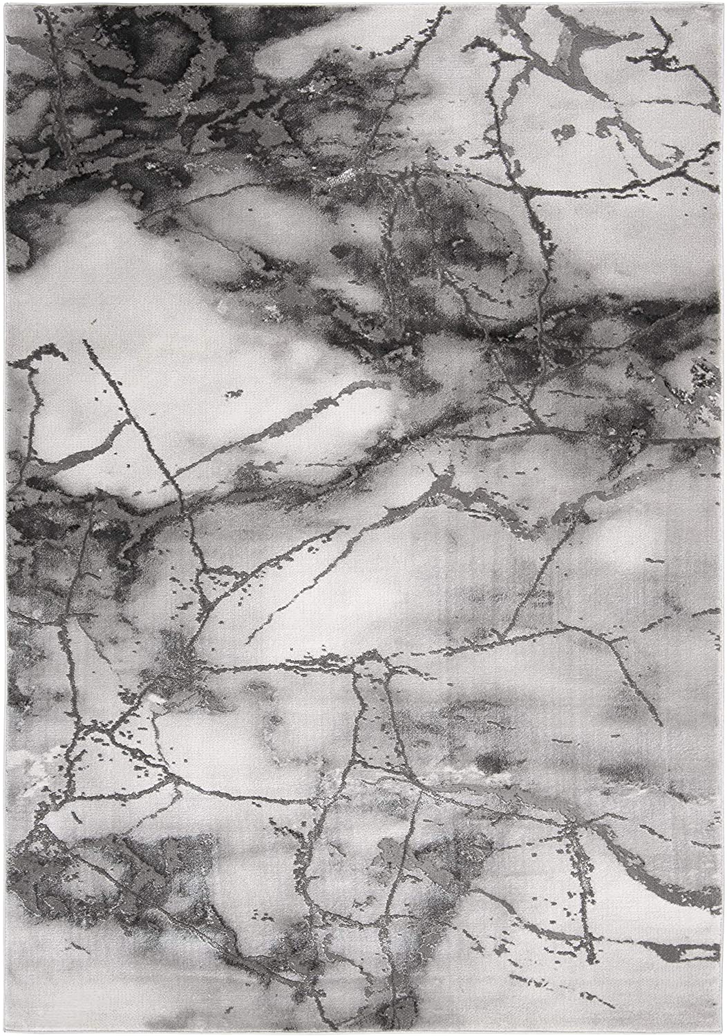 Modern Abstract Grey/Silver Soft Area Rug