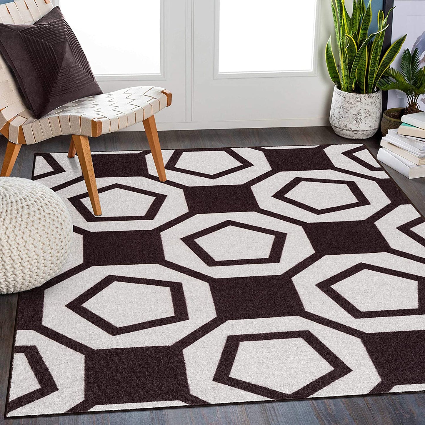 Modern Geometric Area Rug - Non Slip Indoor Rugs