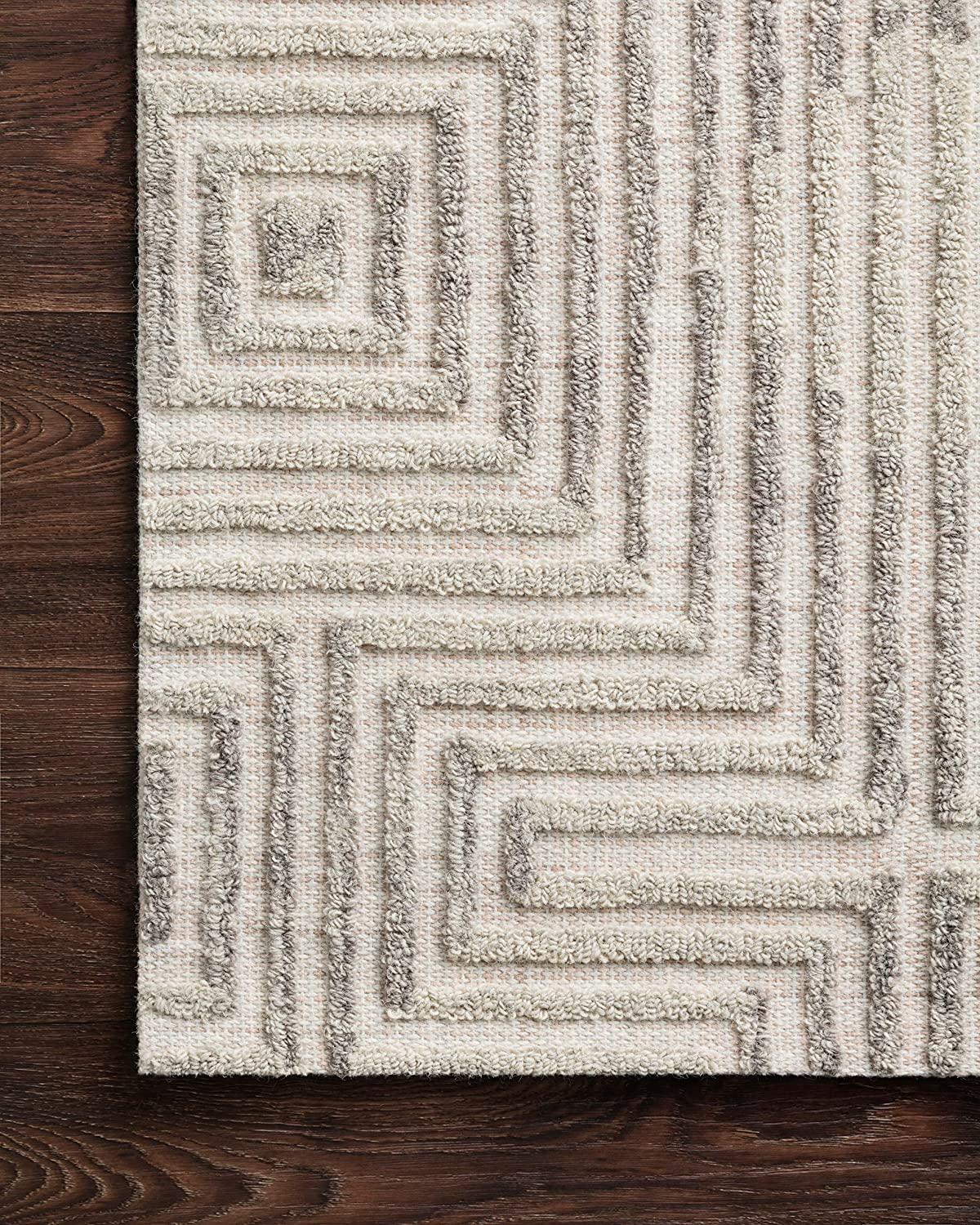 Modern Geometric Soft Area Rug, Grey/Silver