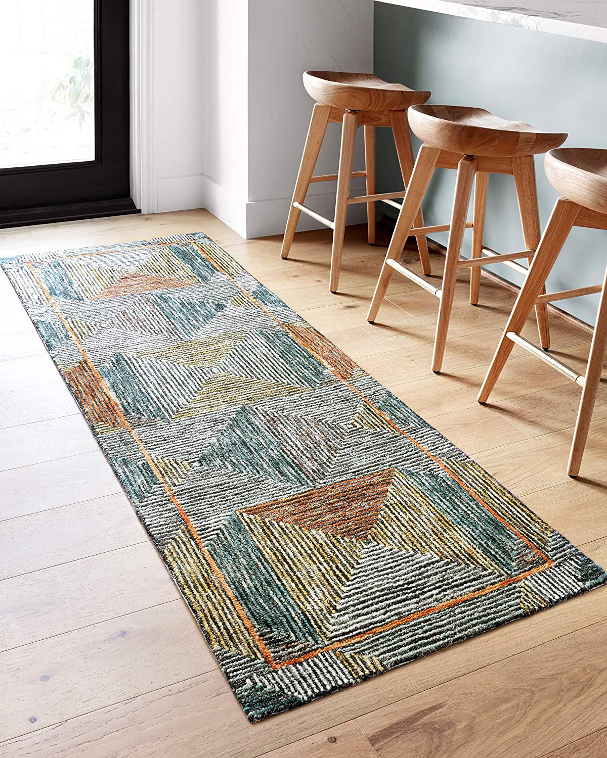 Spectrum Collection Lagoon / Spice, Contemporary Accent Soft Area Rug