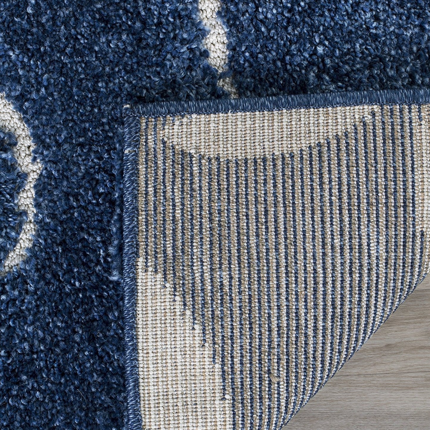Premium Swirl Thick Plush Blue Area Shag Rug