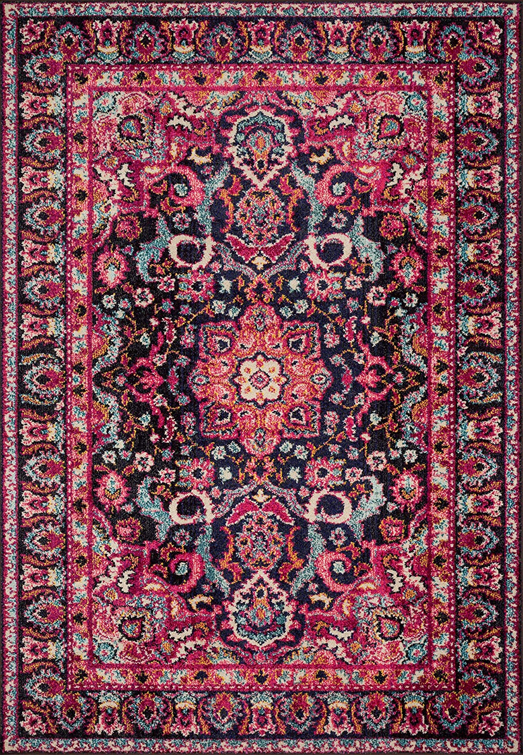 NADIA Soft Area Rug MIDNIGHT/PINK