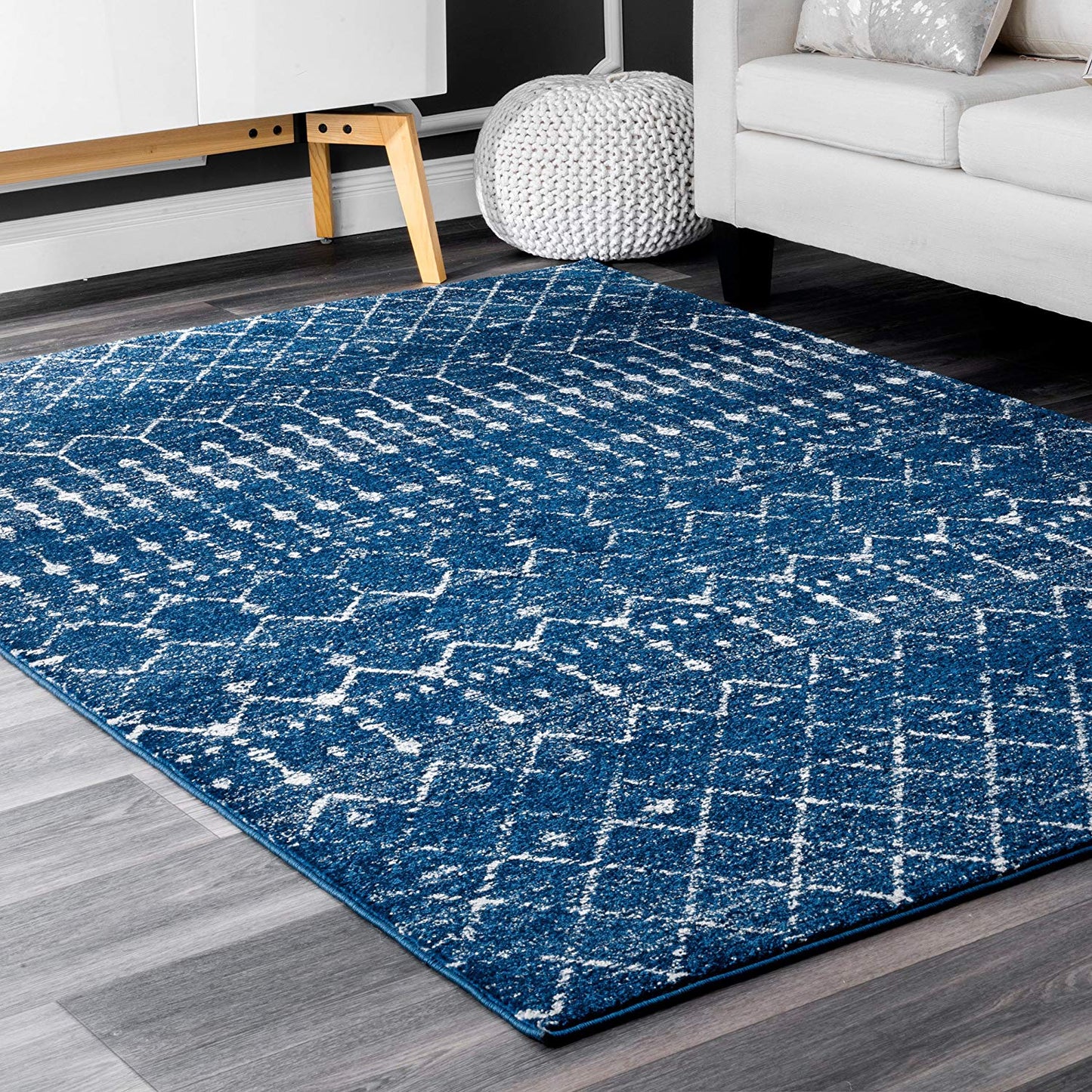 Trellis Blue Soft Area Rugs
