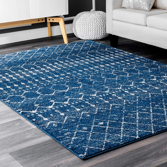 Trellis Blue Soft Area Rugs
