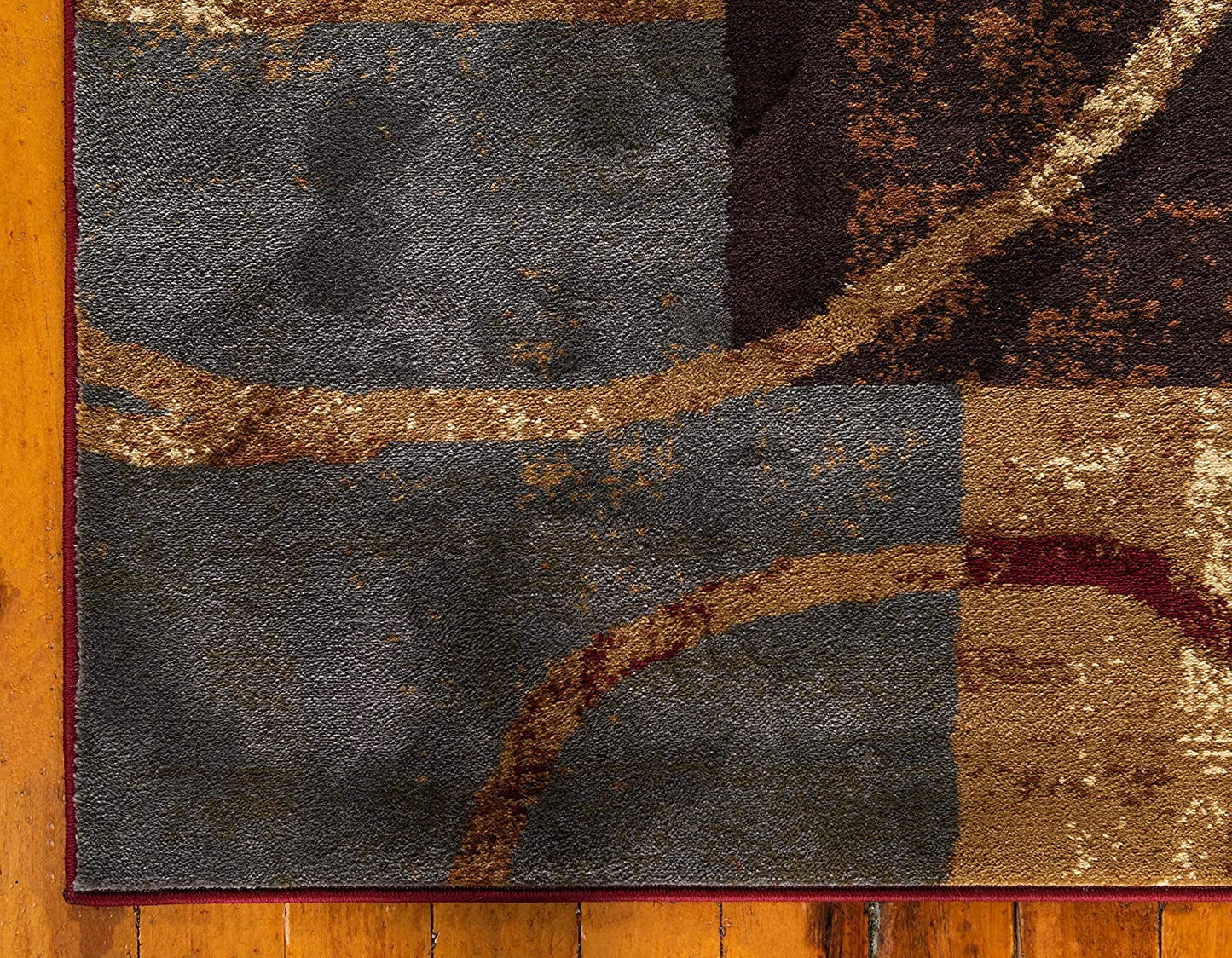 Modern Circles Rustic Warm Multi Soft Area Rug