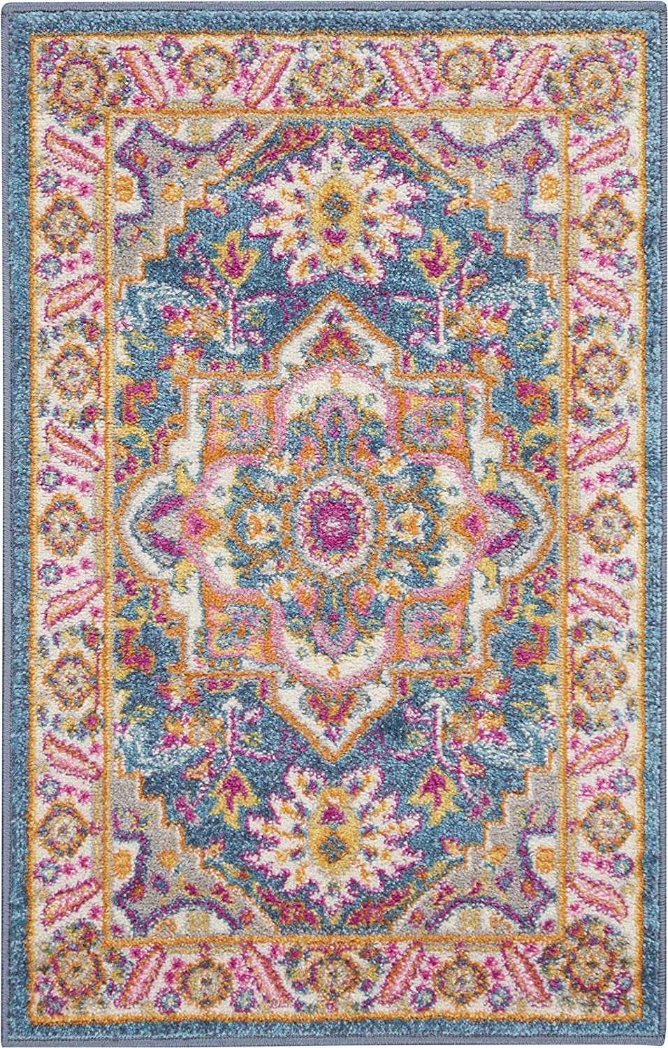 Passion Persian Colorful Teal Multi-color Area Rug