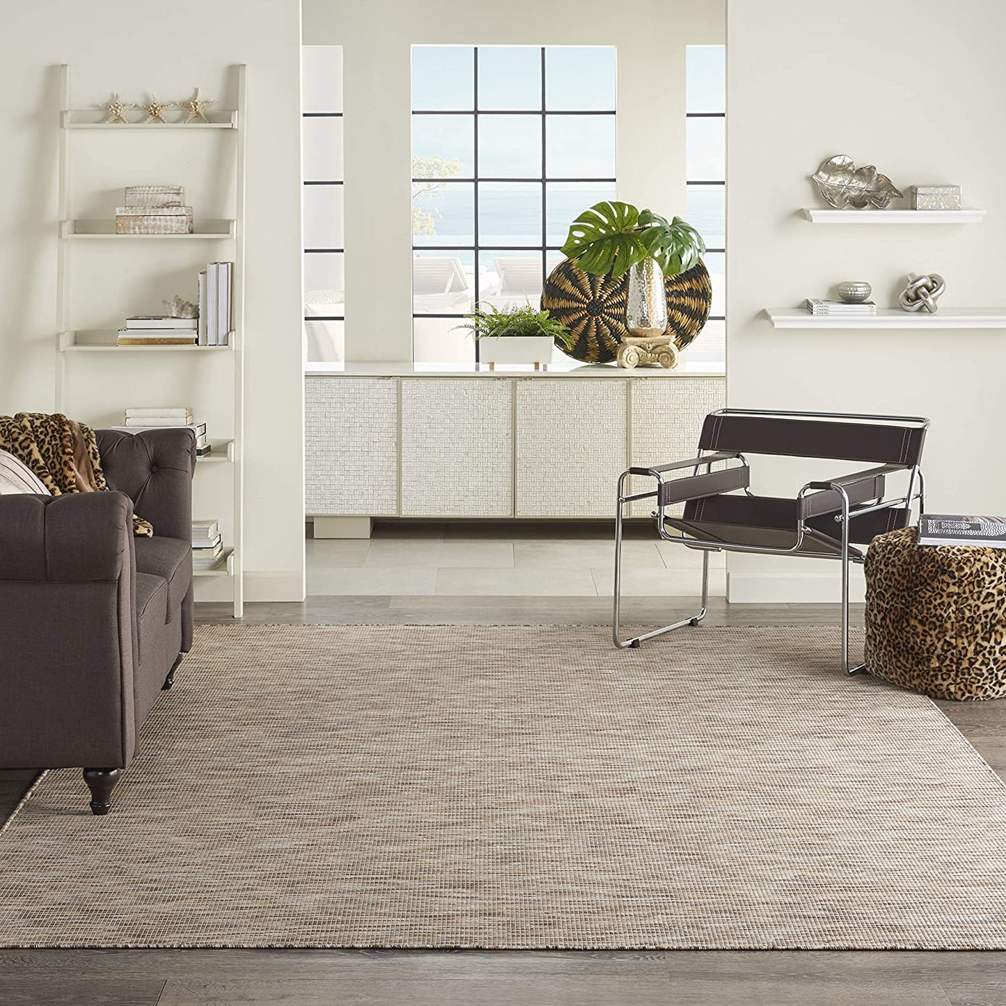 Positano Flat-Weave Indoor/Outdoor Beige Area Rug