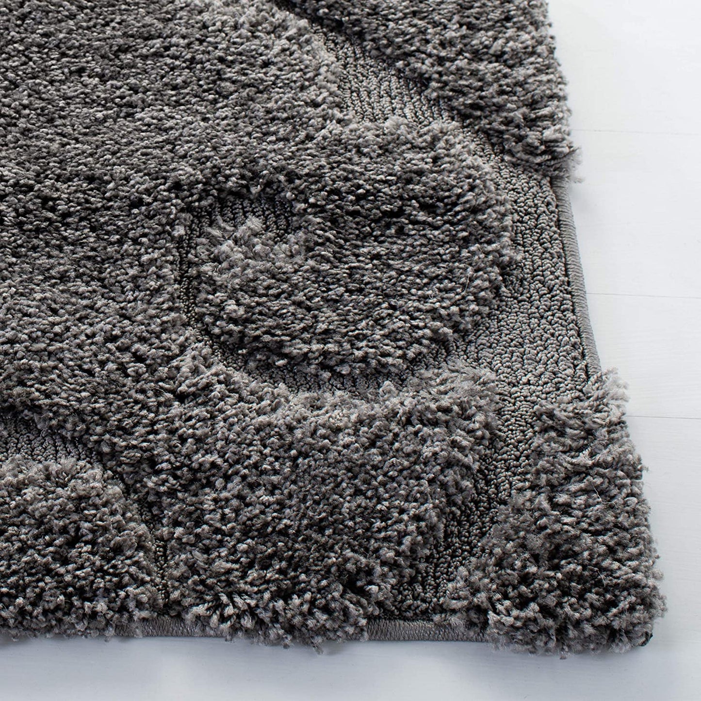 Premium Swirl Thick Plush Grey Area Shag Rug