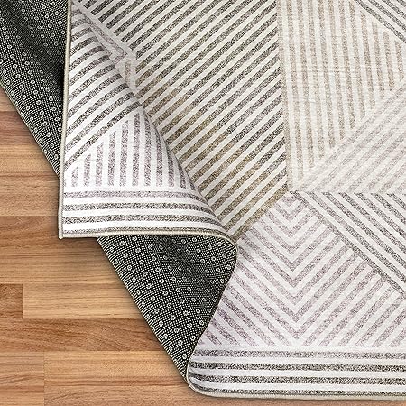 Non-Shed - Eco-Friendly, Machine Washable Rug - Stain Resistant, Made from Premium Recycled Fibers - Abstract Contemporary - Blue, 2'6" x 6'