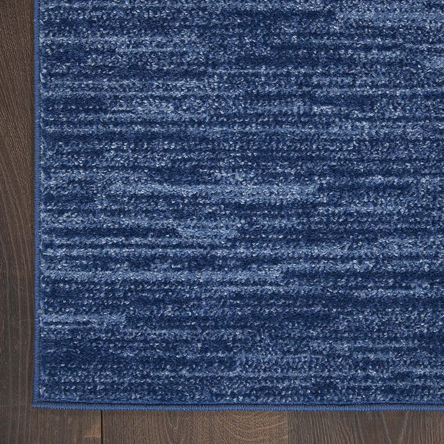 Solid Contemporary Navy Blue Indoor/Outdoor Area Rug