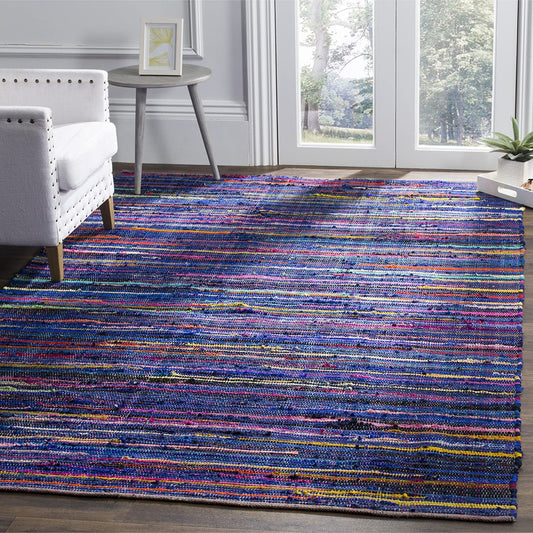 Handmade Blue and Multi Area Rug