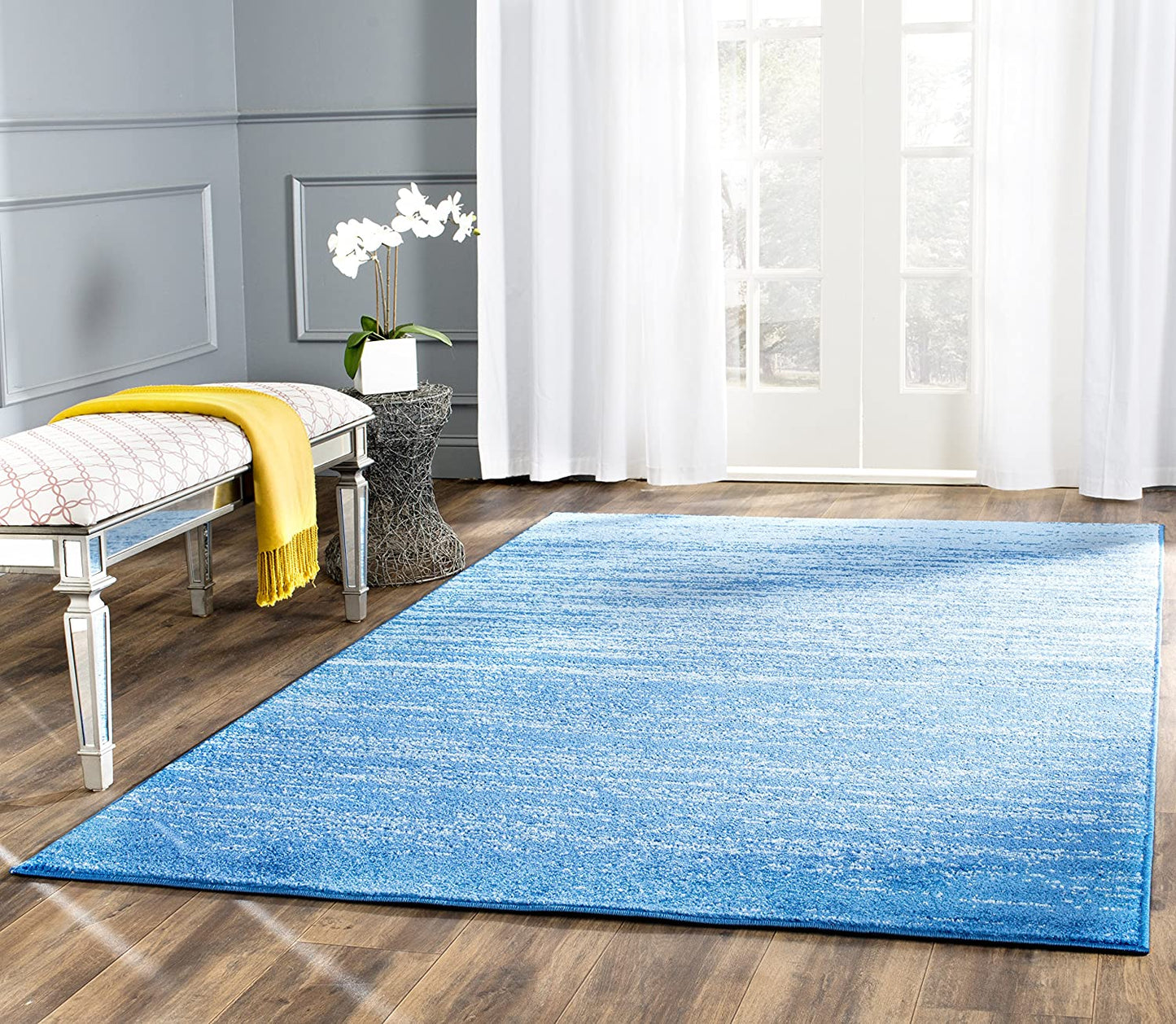 Ombre Blue/Dark Blue Soft Area Rug
