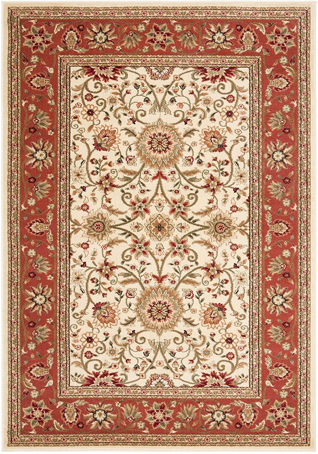 Traditional Oriental Soft Area Rug Sage Ivory