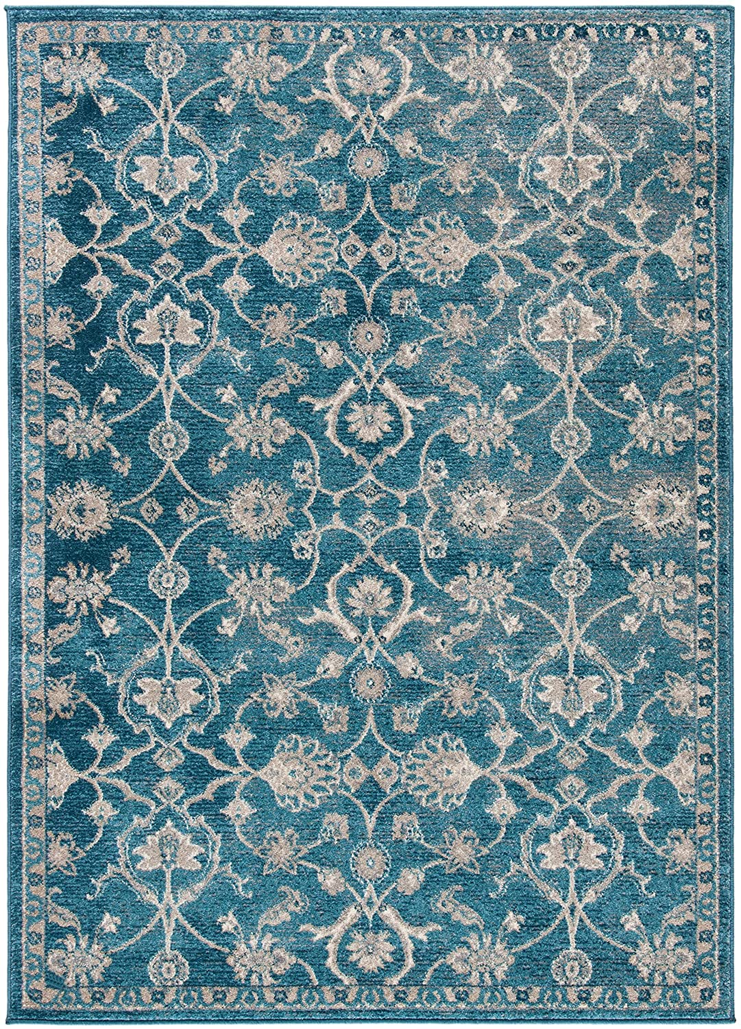 Sofia Collection Vintage Oriental DistressedSoft Area Rug Blue / Beige