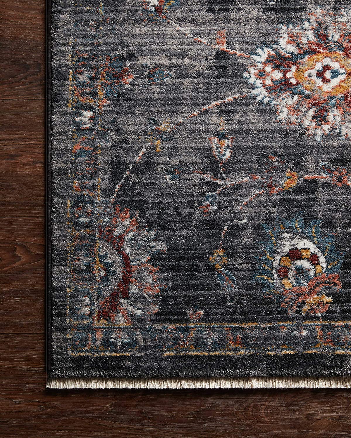 Samra Collection  Charcoal / Multi, Transitional Soft Area Rug