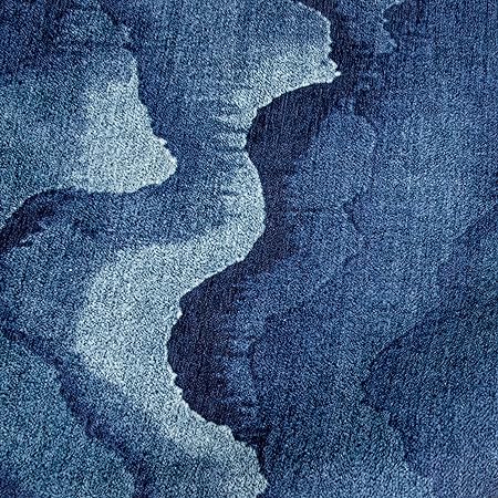 Non-Shed - Eco-Friendly, Machine Washable Rug - Stain Resistant, Made from Premium Recycled Fibers - Abstract Contemporary - Blue, 2'6" x 6'