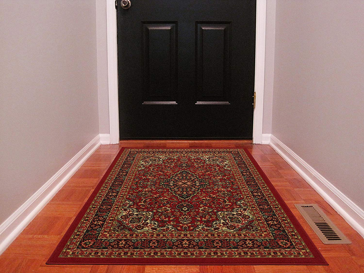 Persian Oriental Design Red Non-Skid Area Rugs