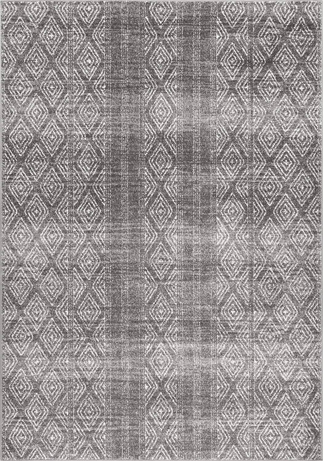 nuLOOM Sarina Diamonds Area Rug, 8' x 10', Dark Grey