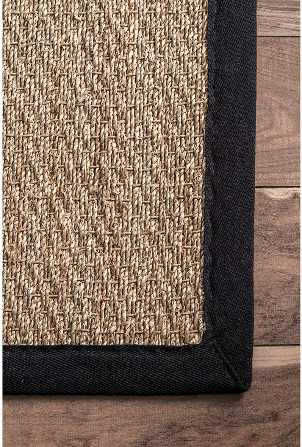Premium Sea grass Natural Black Area Rug
